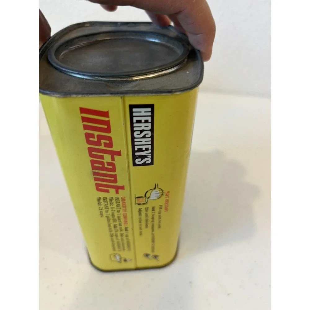 Vintage Hershey's Instant Chocolate Tin - History- 32 Oz- No Bar Code